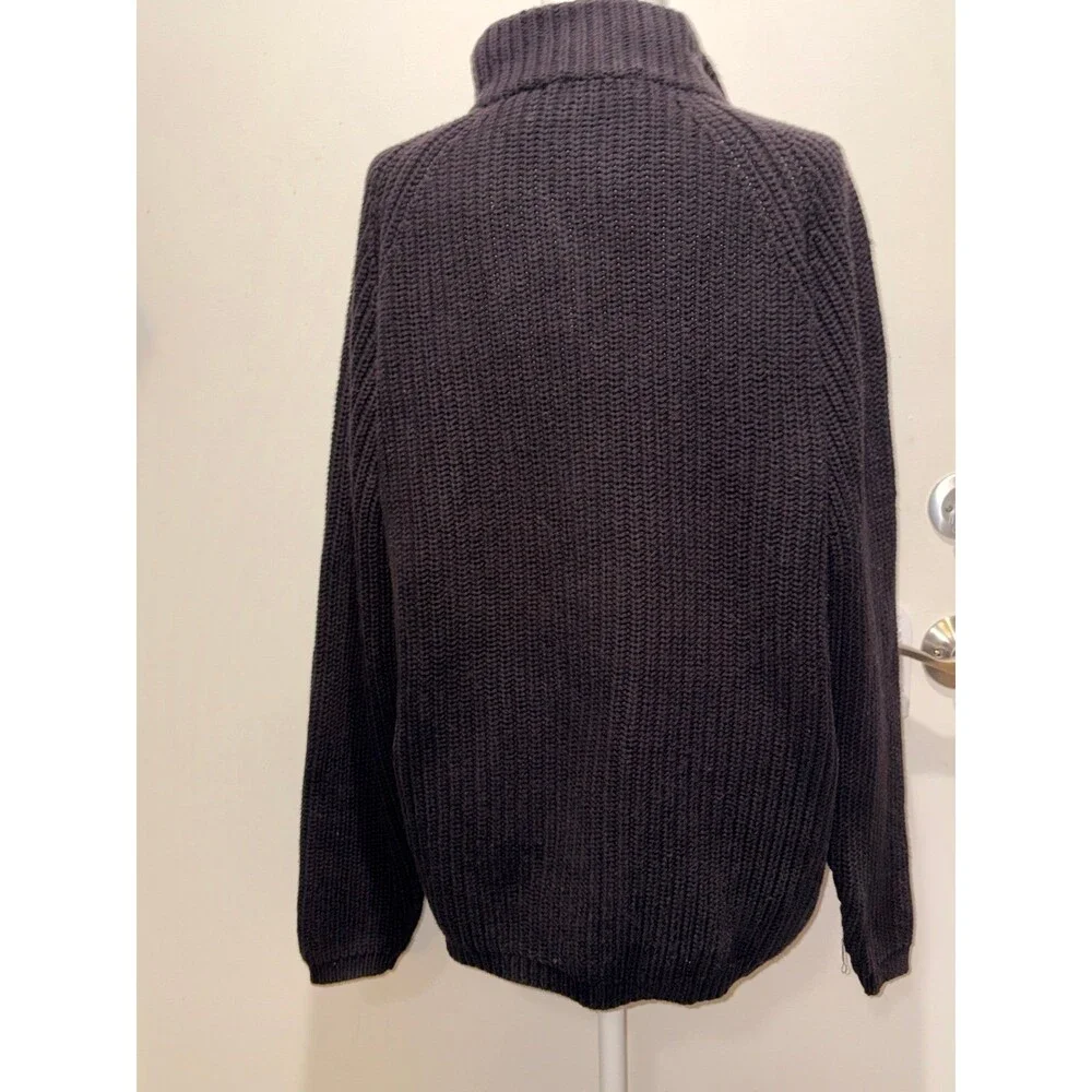 Brandini Le Collezioni 100% Cotton Double Zip Knit Sweater size M GUC - Picture 4 of 5